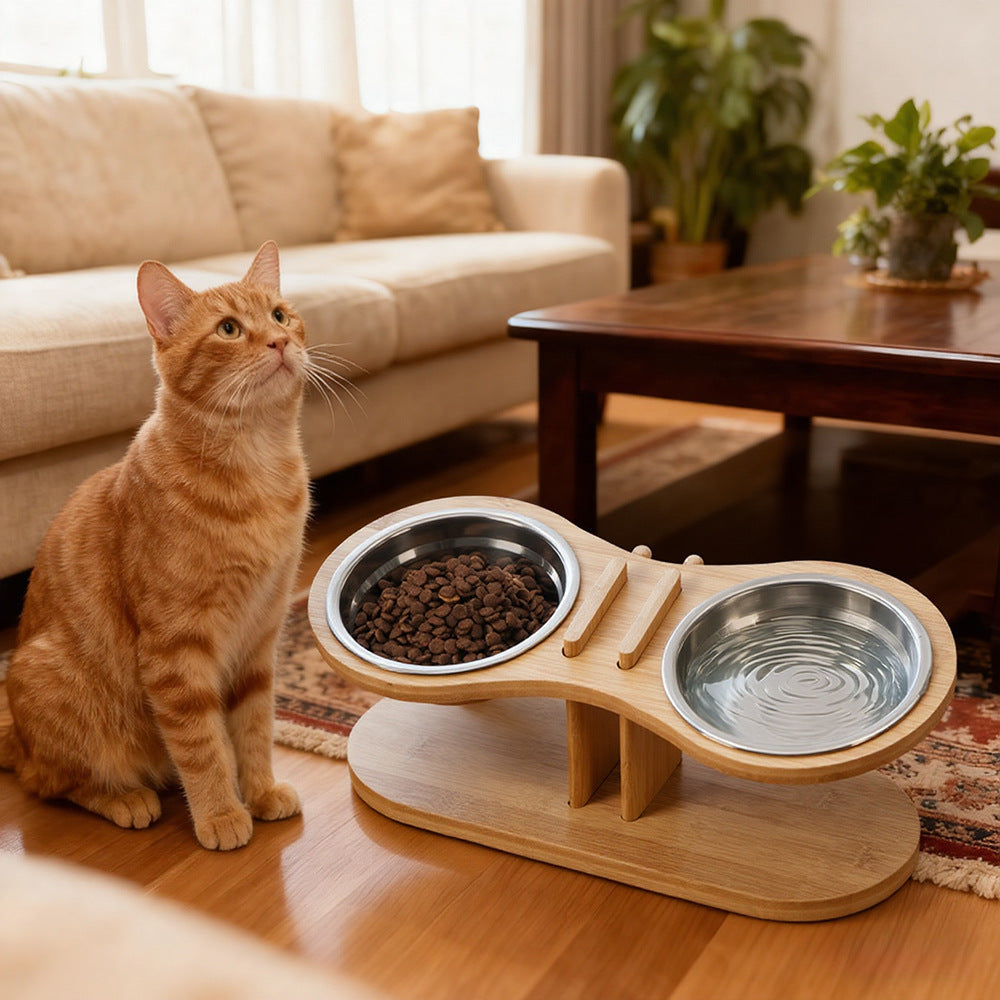 Adjustable Tilted Pet Stand With A Feeding Bowl: Elevate Your Pet's Dining Experience